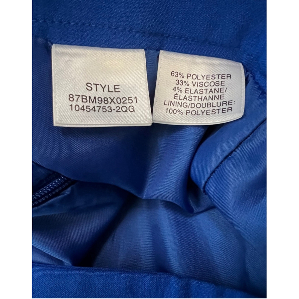 NWOT NINE WEST Cobalt Blue High Waist Stretch Pencil Skirt 0 - Picture 8 of 8
